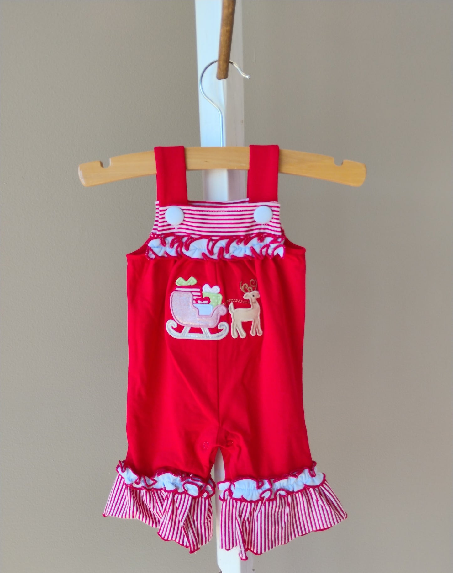 Christmas Sleigh Girls Romper