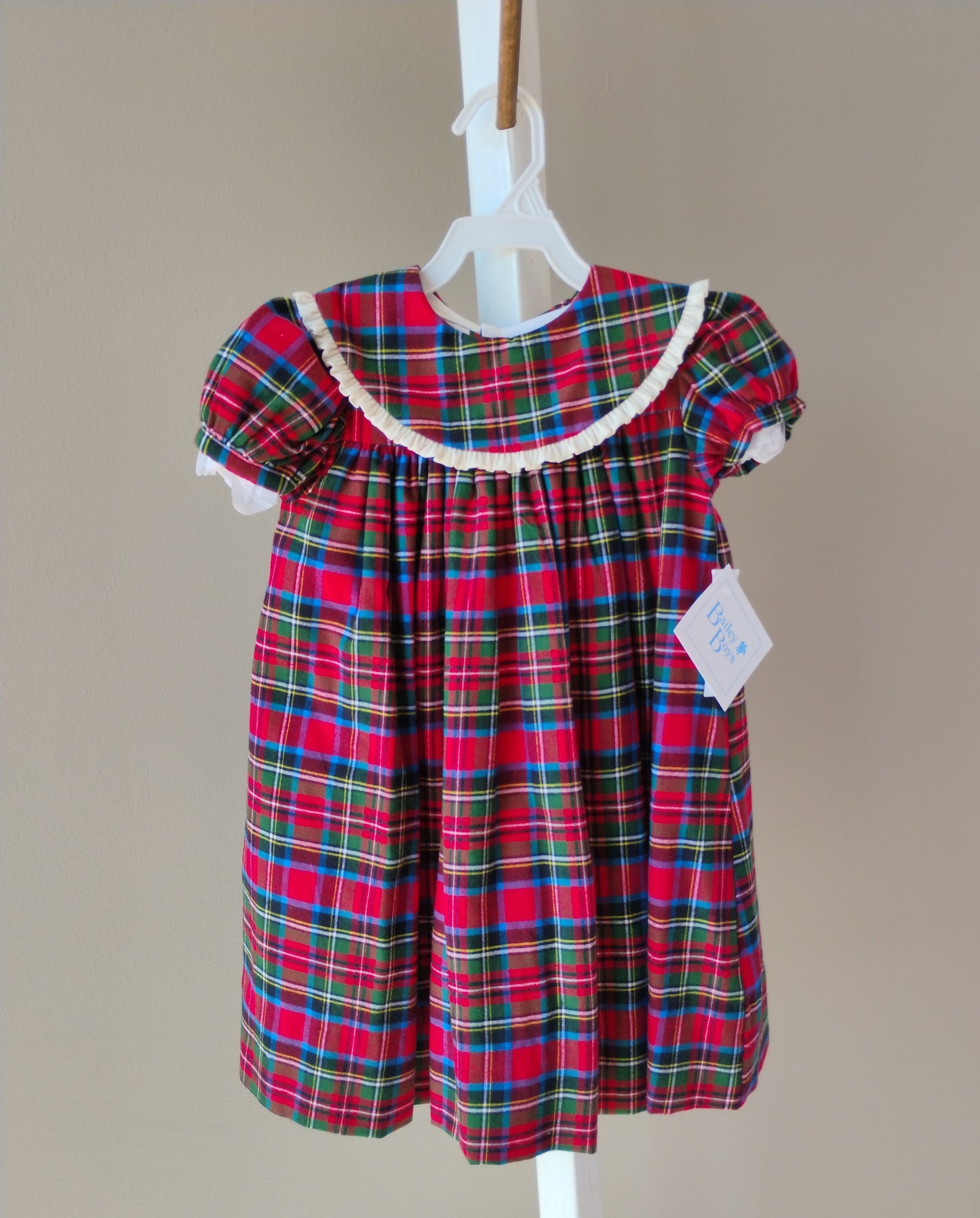 Christmas Santa Bishop Dress (Tartan Wales)