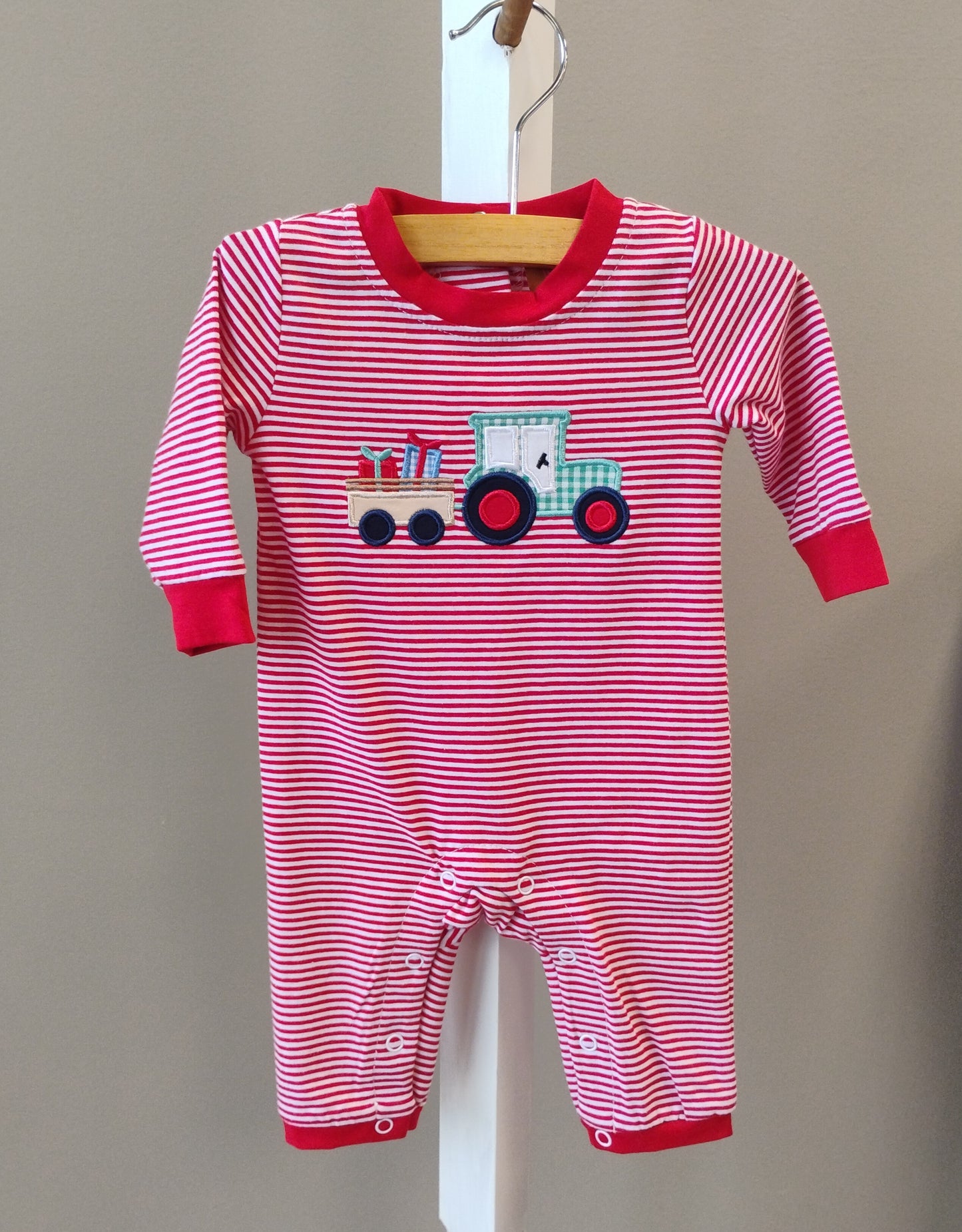 Christmas Tractor Boys Romper