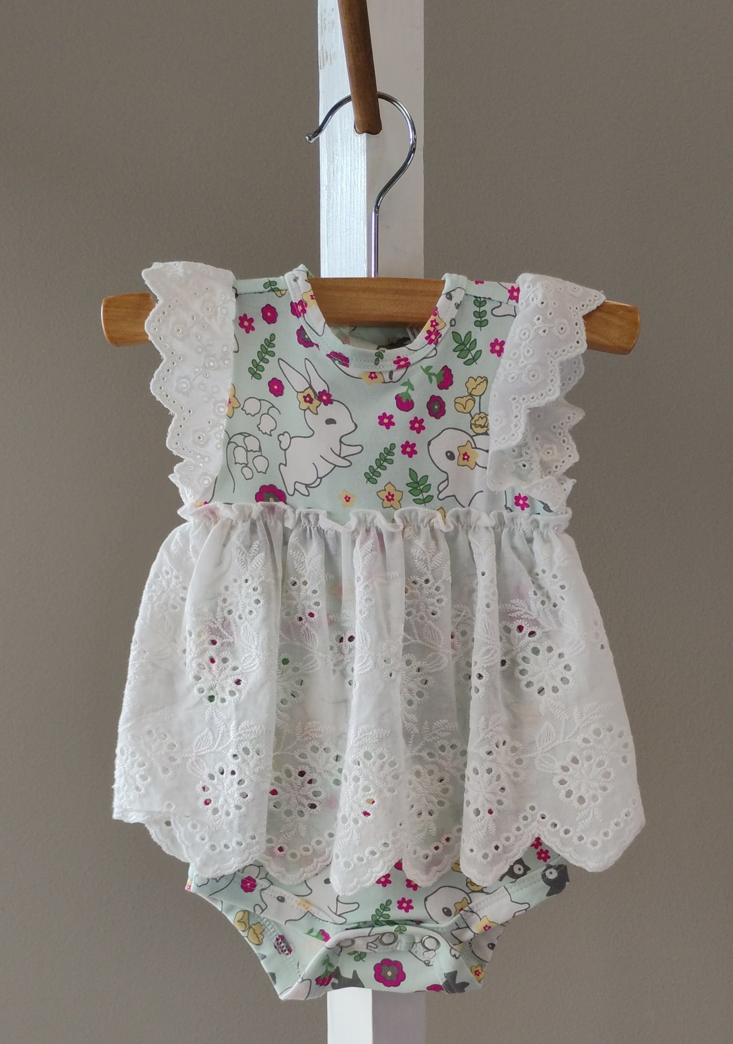 Cottontail Easter Lace Skirted Bodysuit