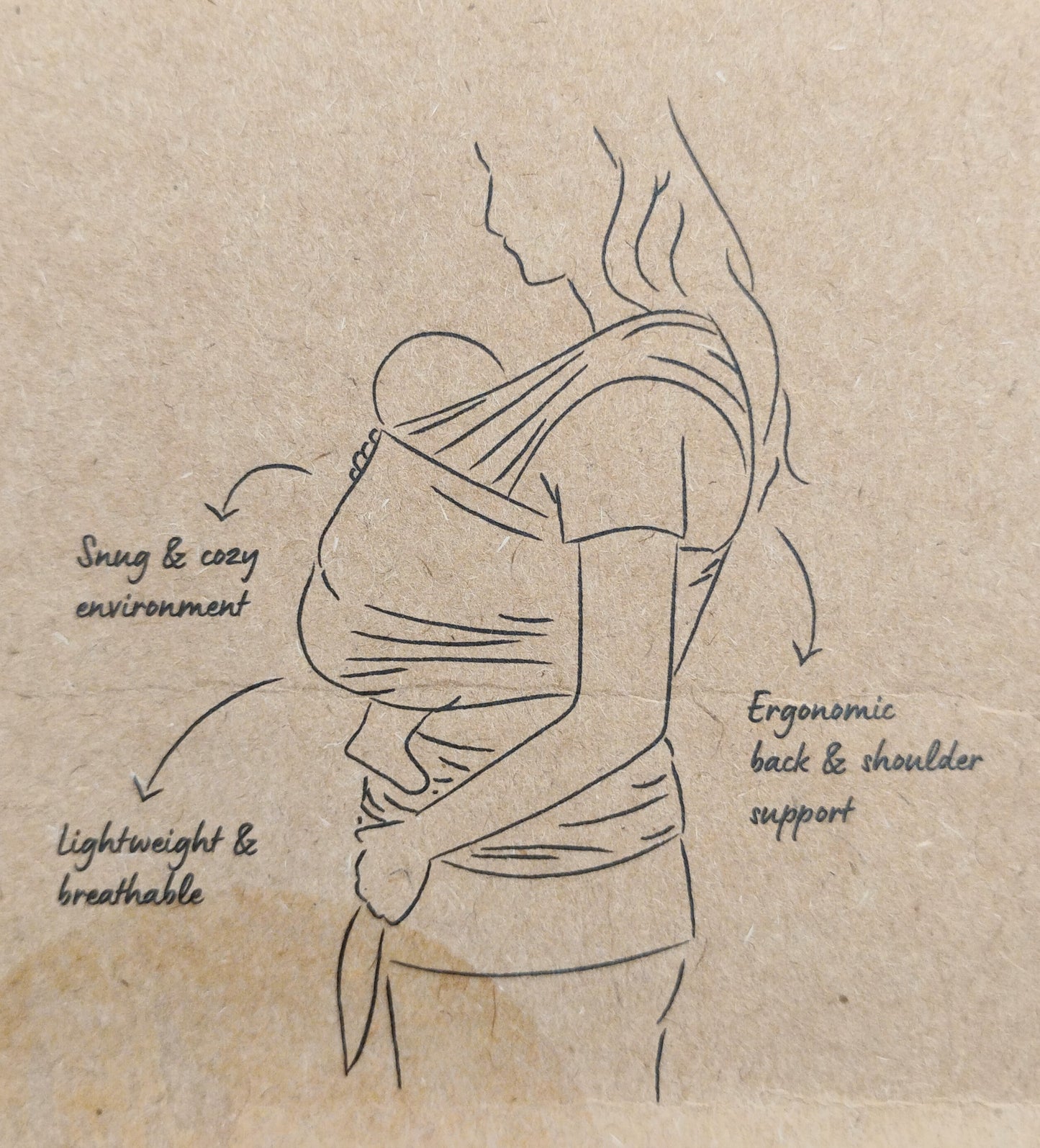 Keababies Baby Wrap Carrier (Stone Grey, Saddle Brown)