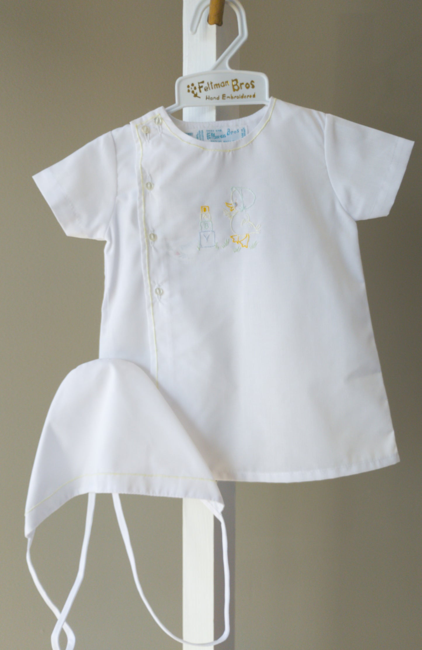 Feltman Brothers Daygown Set Preemie (Pink Lovebirds, White/Yellow Ducks)