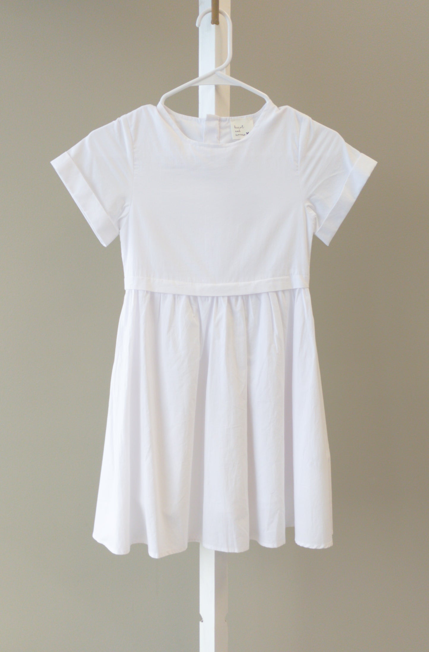 Heart and Arrow Fit and Flare White Dress