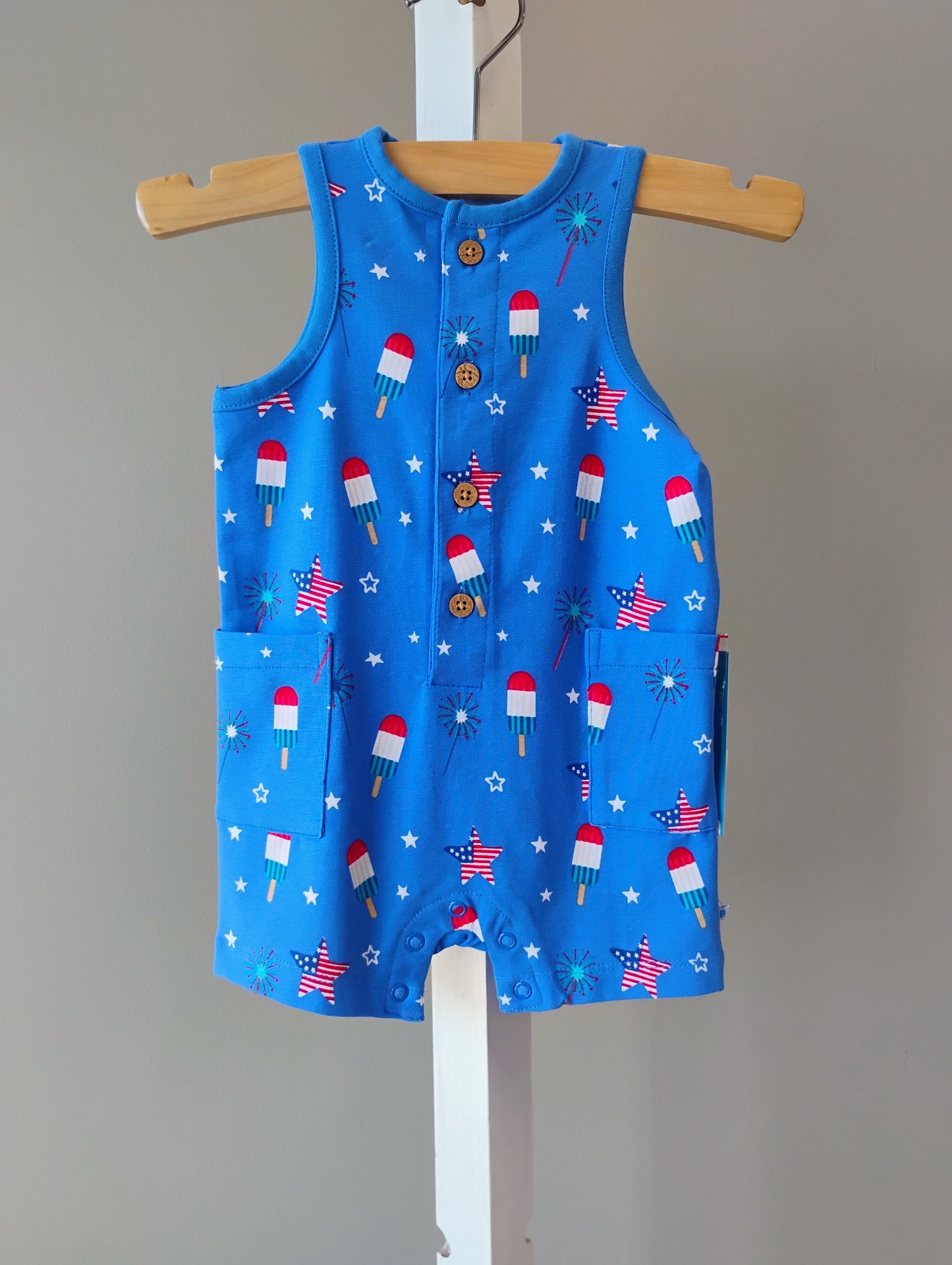 Ruffle Butts Freedom Fireworks Knit Romper
