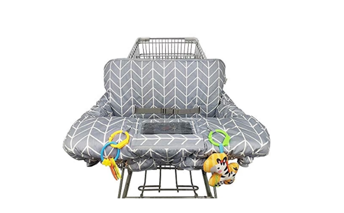 Pillani Shopping Cart Cover 2-in1 High Chair Cover (Pink Polka Dot, Grey Arrow)