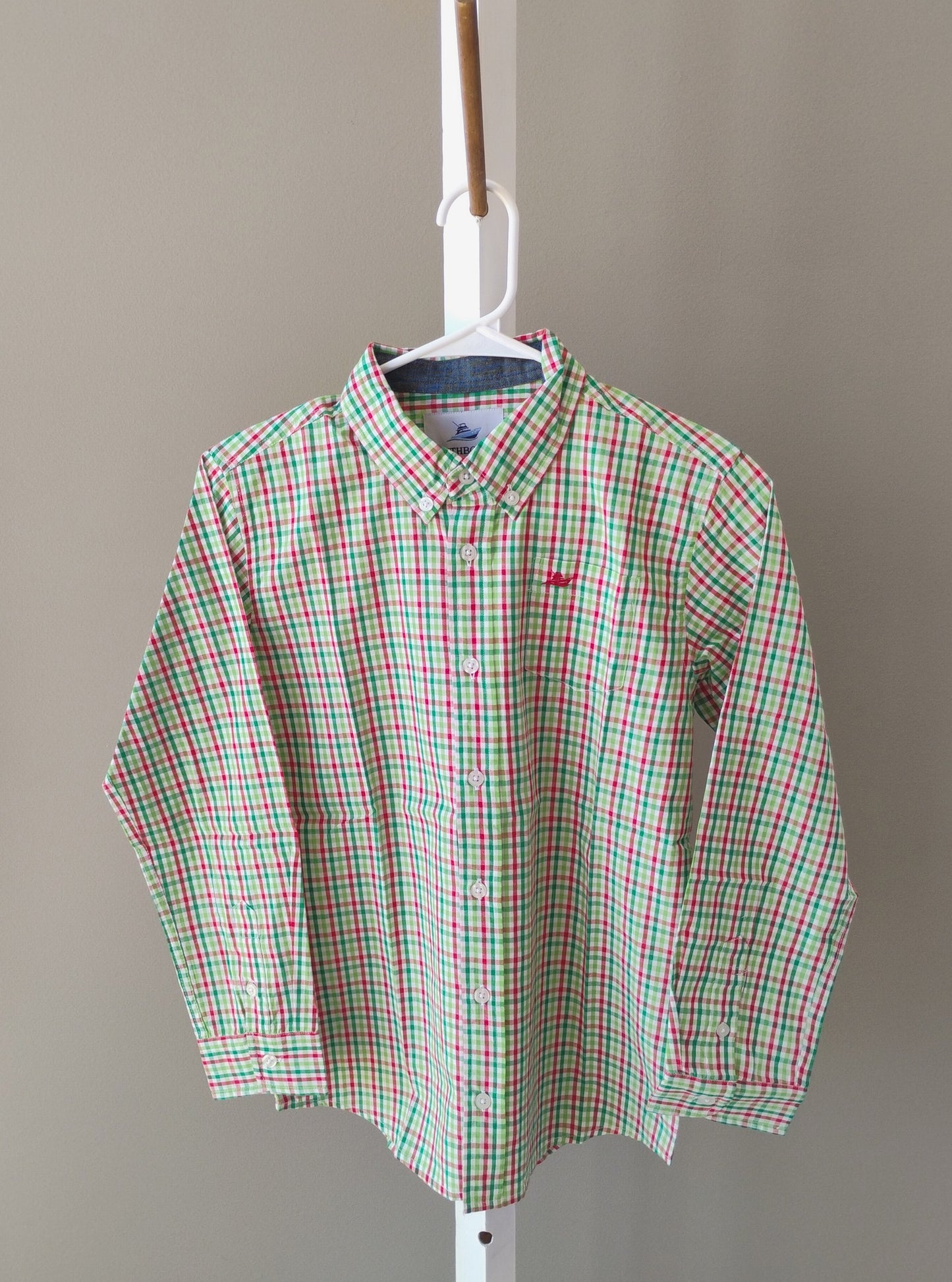 Red/Jolly Green Plaid Button Down (Christmas)