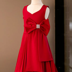 Bonnie Jean Big Bow Red Dress