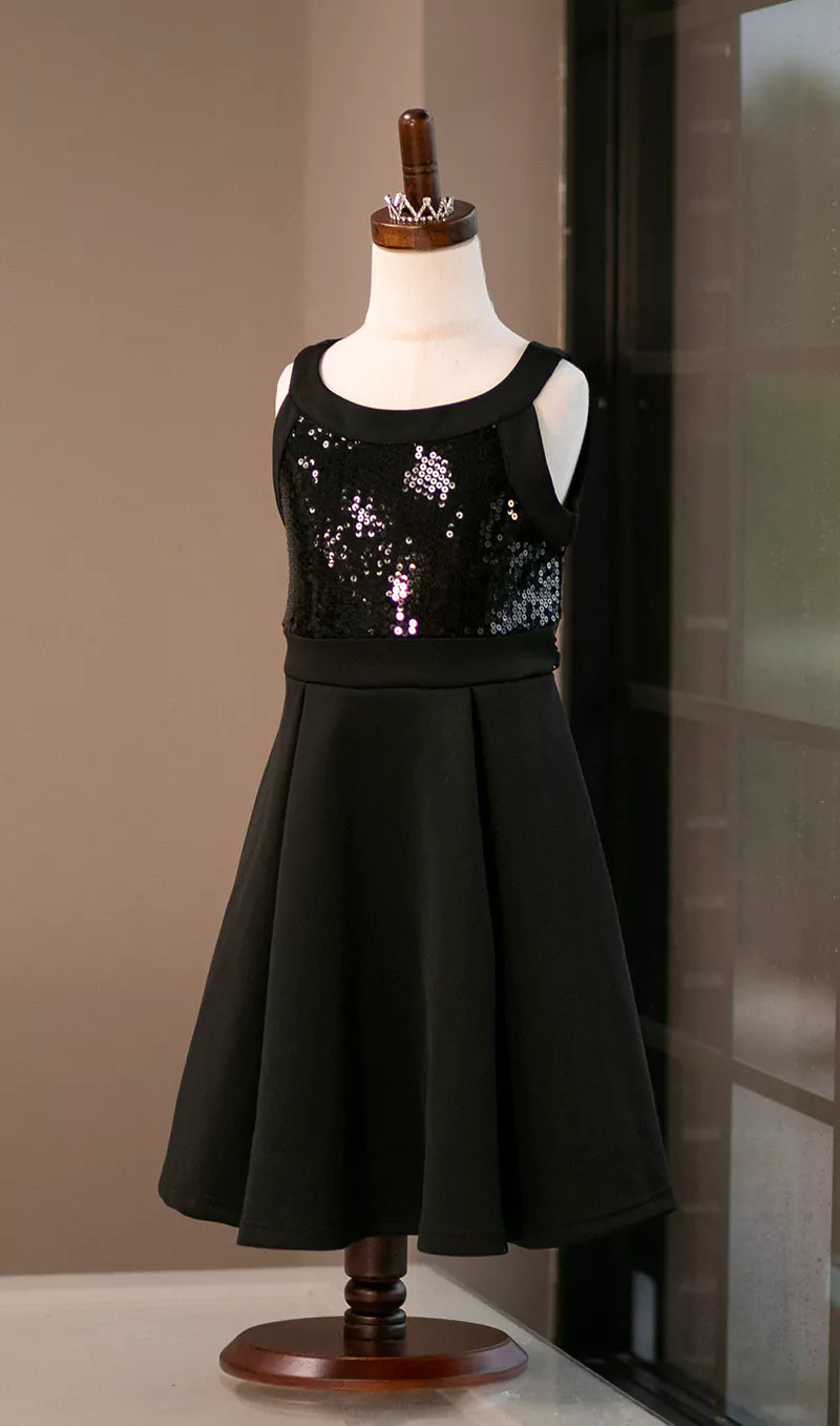 Bonnie Jean Black Sequin Dress