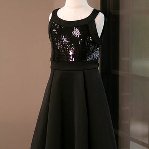 Bonnie Jean Black Jean Jacket with Animal Print Dress