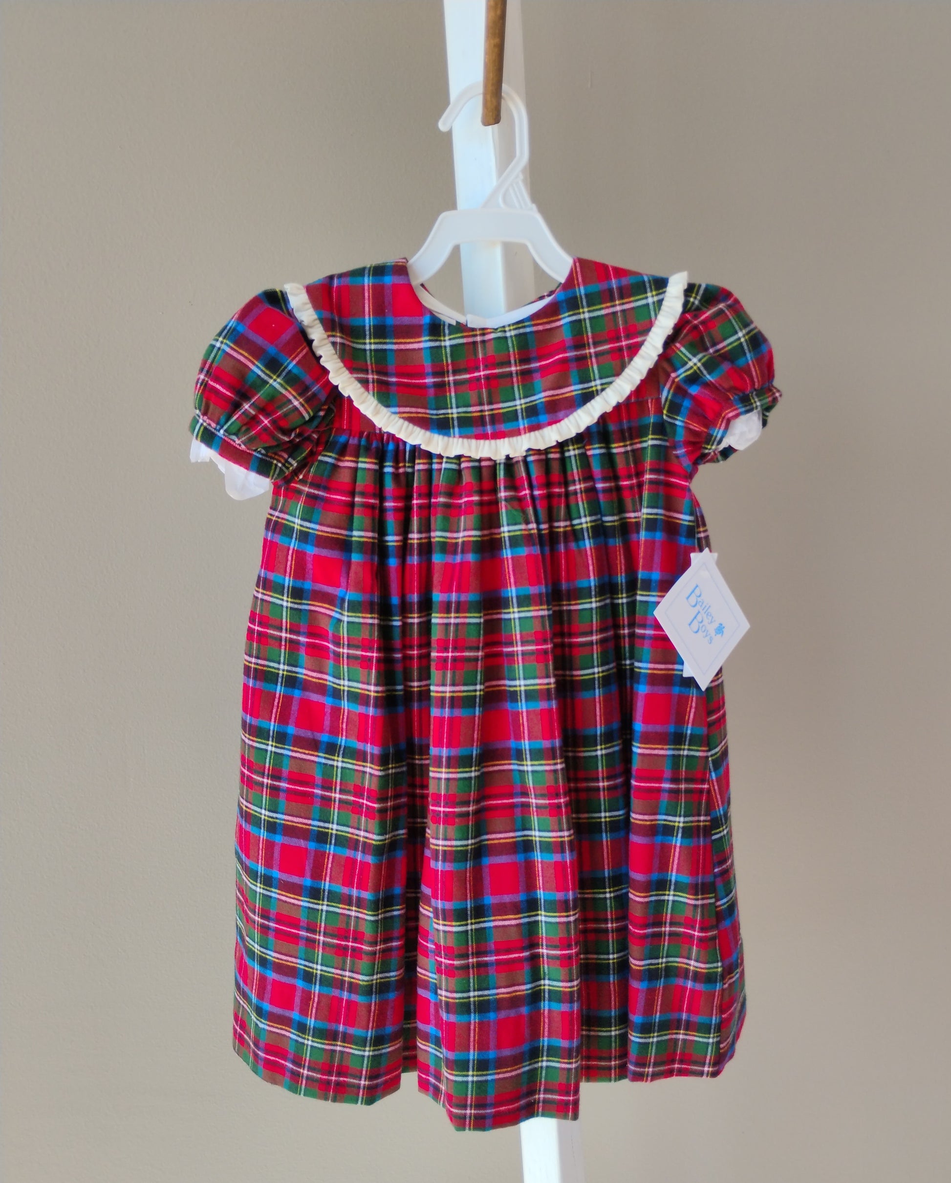 Christmas Santa Bishop Dress (Tartan Wales) – Flower Child Boutique