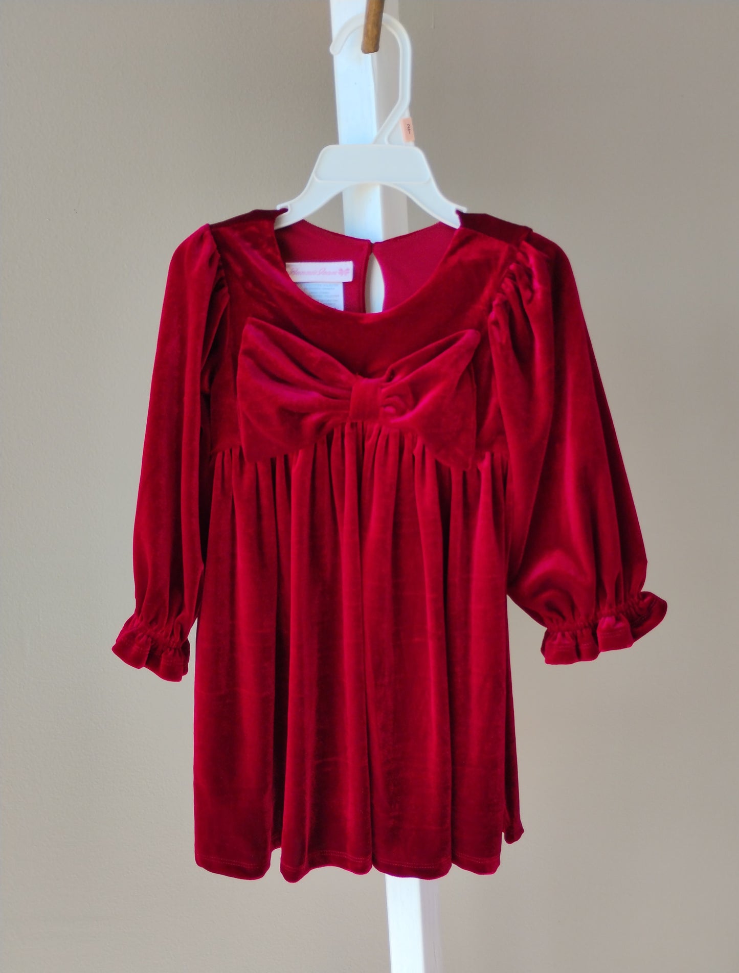 Red Velvet Dress with Bow (Christmas)