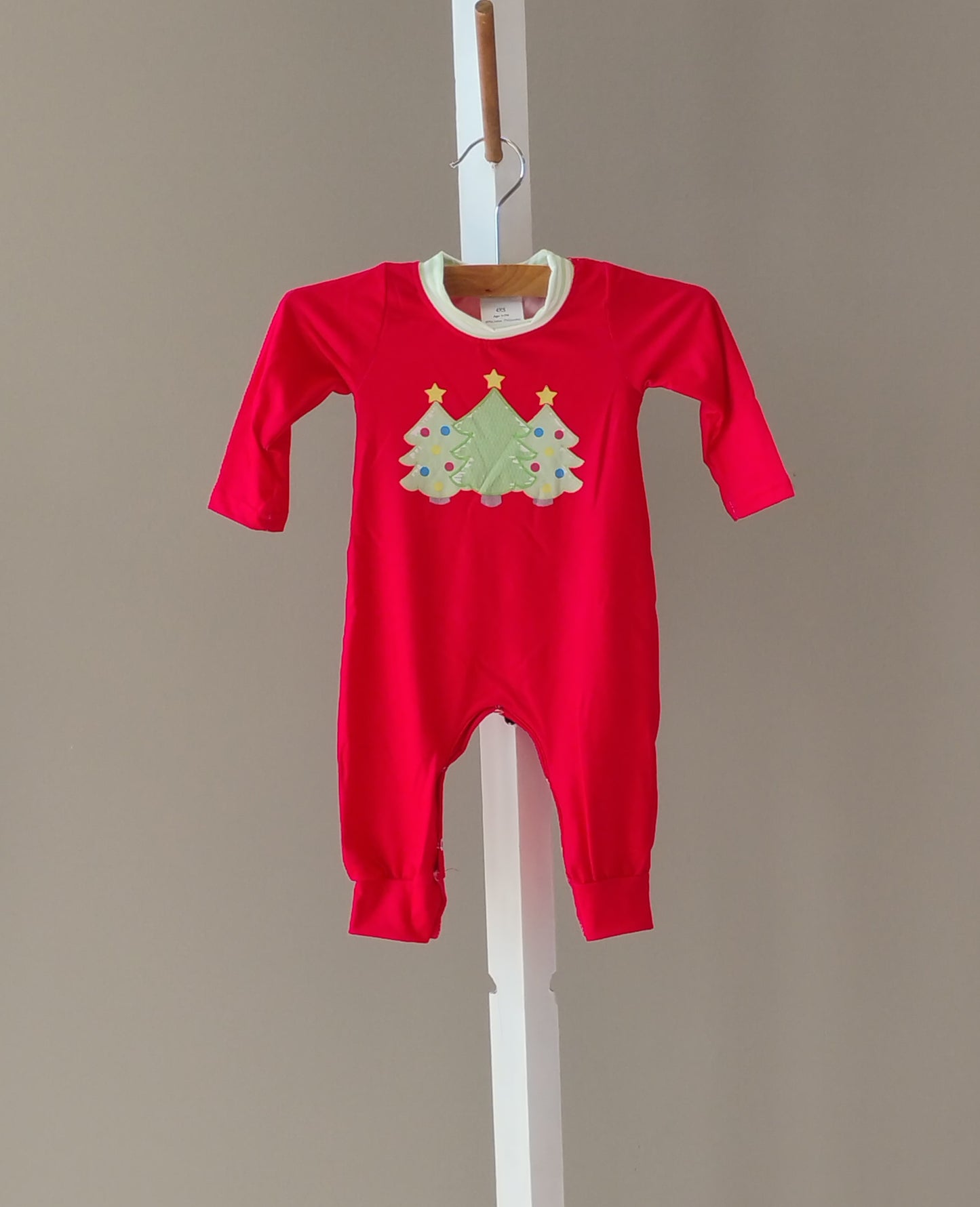 Boys Red Christmas Tree Romper