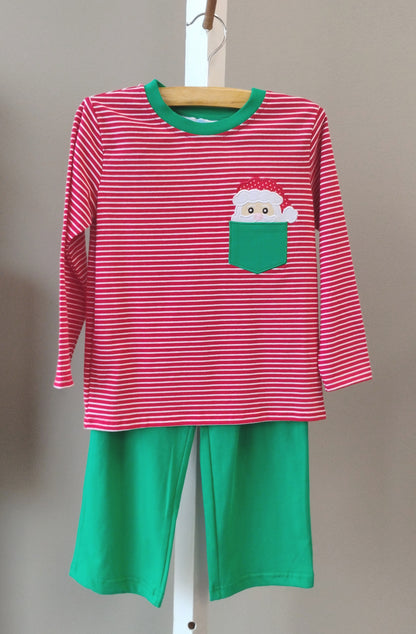 Christmas Santa Pocket Pants Set