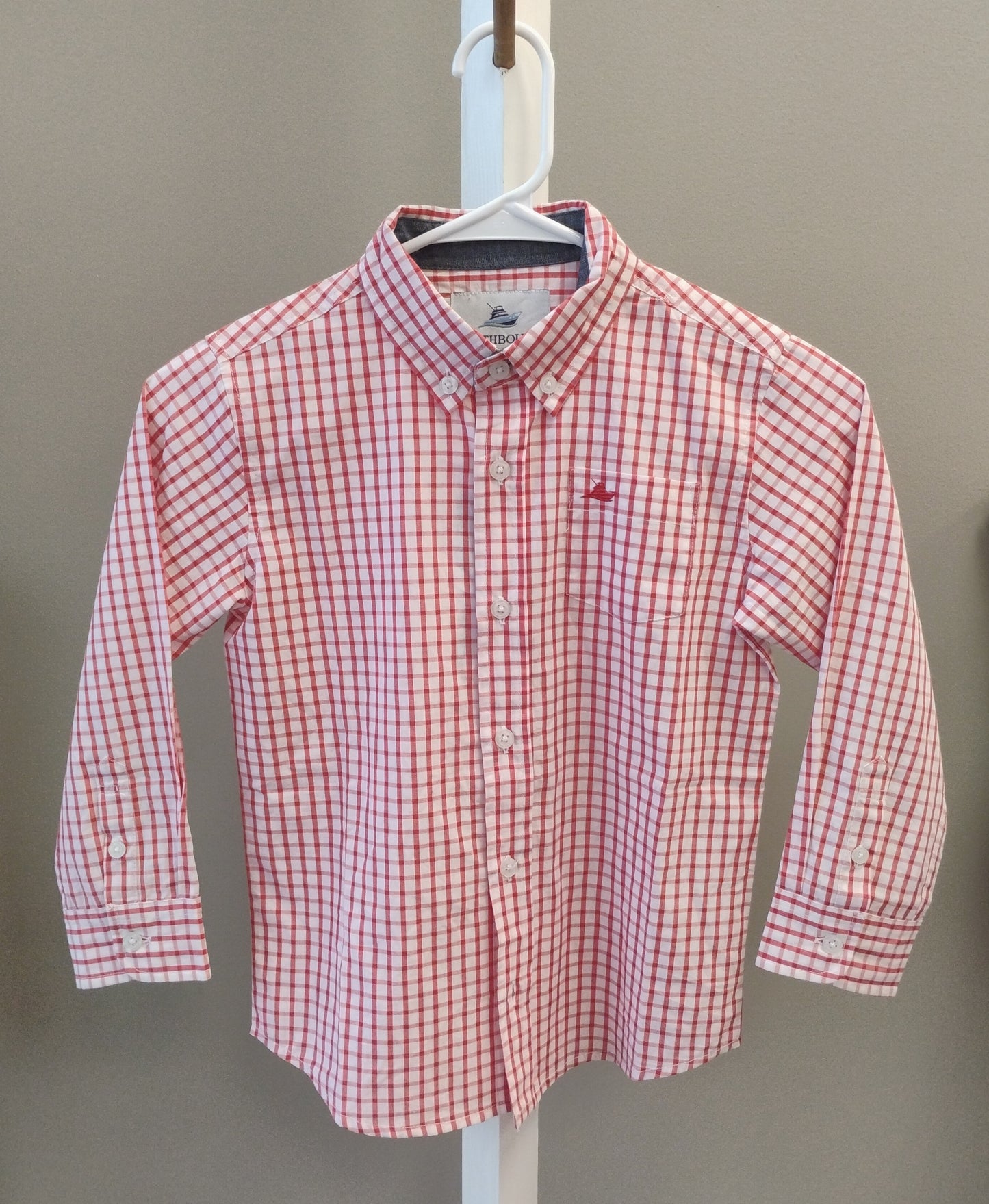 L/S Button Down Red/White (Christmas)