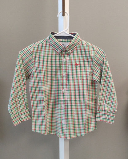 Red/Jolly Green Plaid Button Down (Christmas)