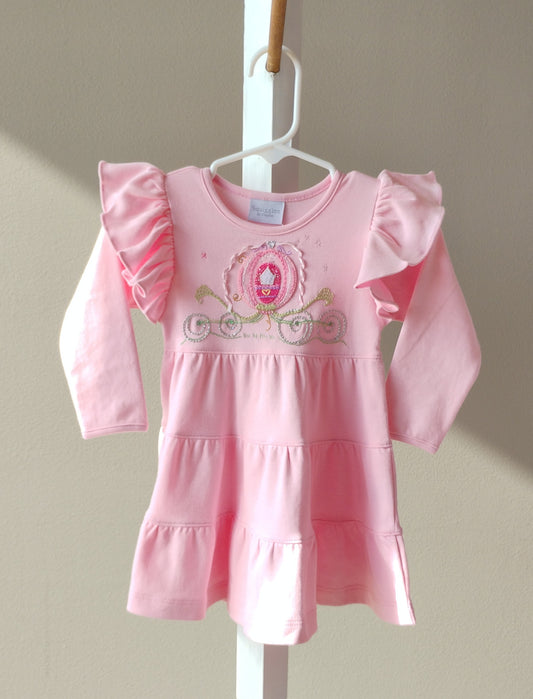 Squiggles Cinderella Carriage Ruffle Pink Dress