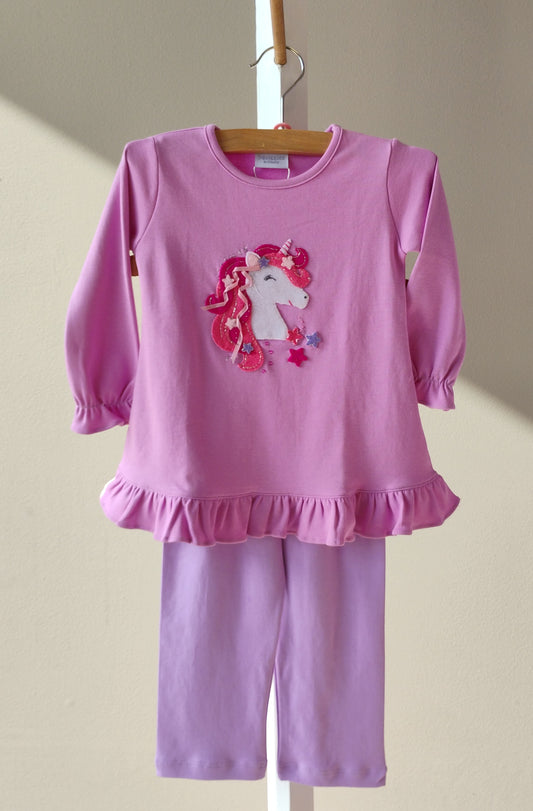 Squiggles Unicorn L/S Purple Leggings set