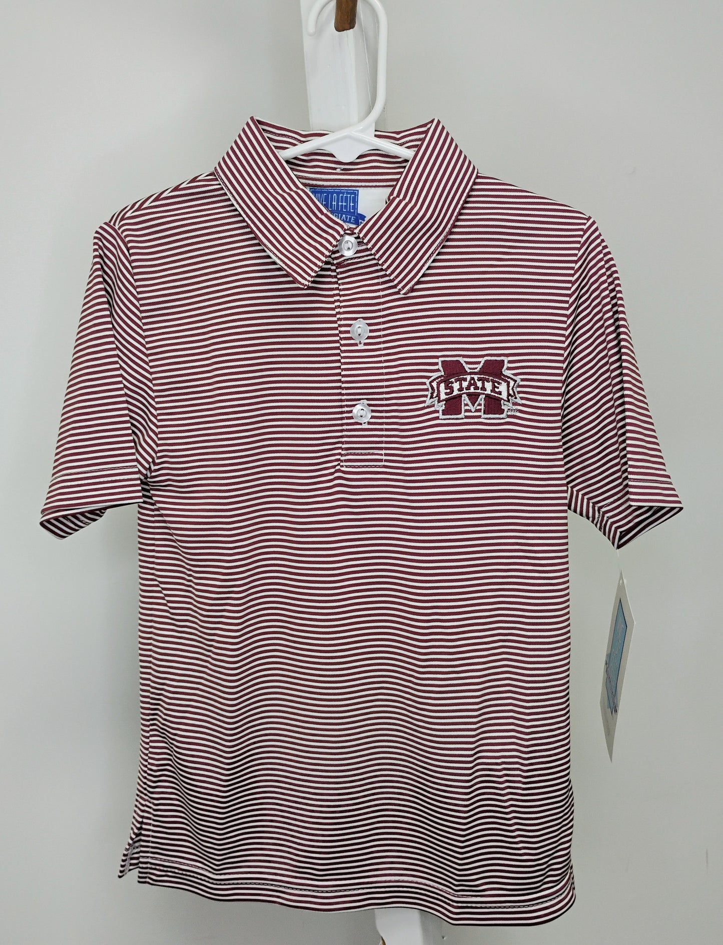 MSU College Striped Polo Shirt