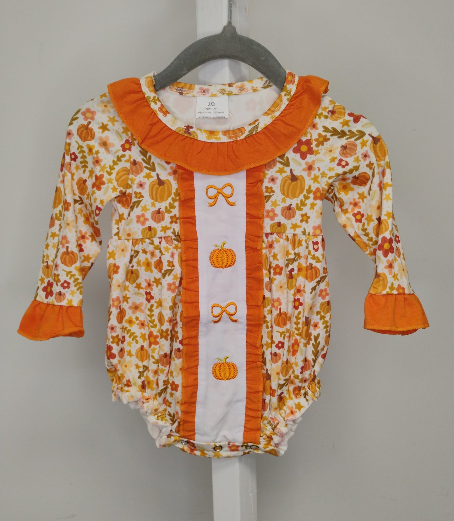 Girls Pumpkin Romper