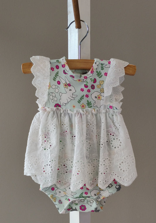 Cottontail Easter Lace Skirted Bodysuit