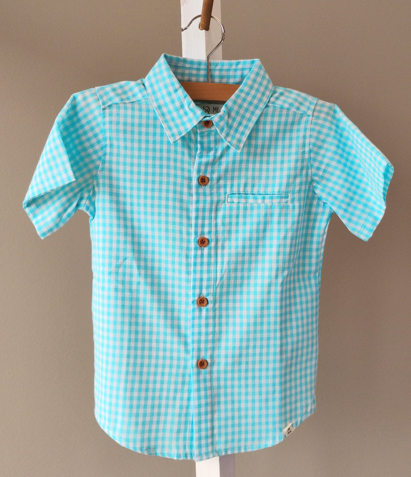 Newport Woven Shirt Aqua/White