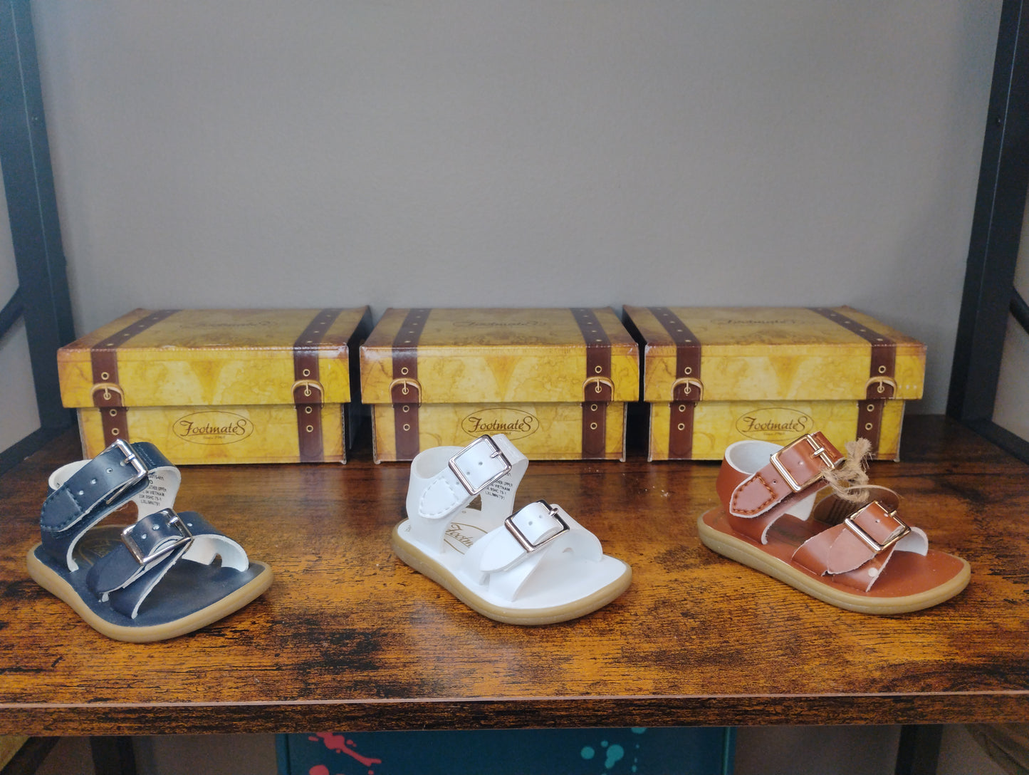 Footmates Eco Tide Sandal (Navy, White, Tan)