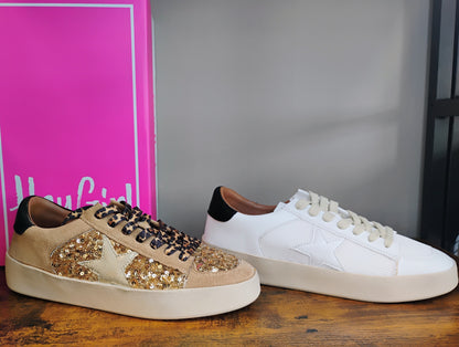 Corky's Another Round Women Sneakers (Gold, White)