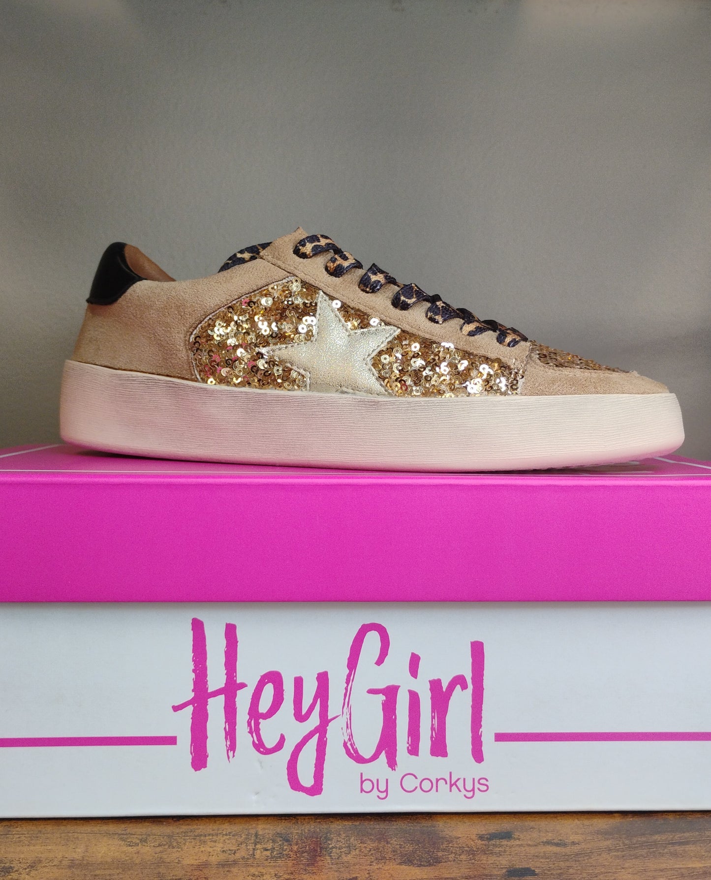 Corky's Another Round Women Sneakers (Gold, White)