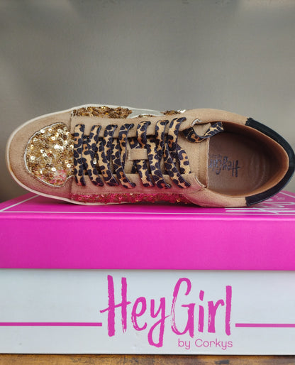 Corky's Another Round Women Sneakers (Gold, White)