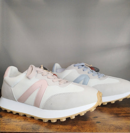 Mia Women's Race Sneakers (Pink, Blue)