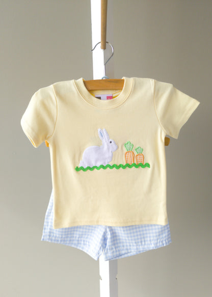 Banana Split Bunny Hop Applique Boy Short Set