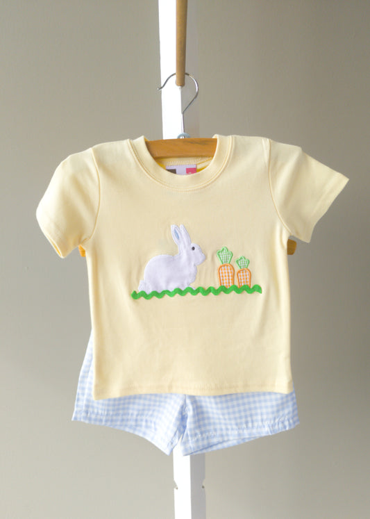 Banana Split Bunny Hop Applique Boy Short Set