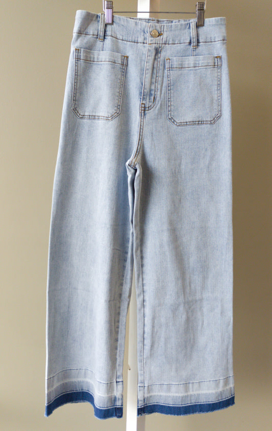 ee:some Women Denium Mineral Washed Cropped Pants