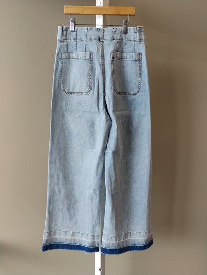 ee:some Women Denium Mineral Washed Cropped Pants