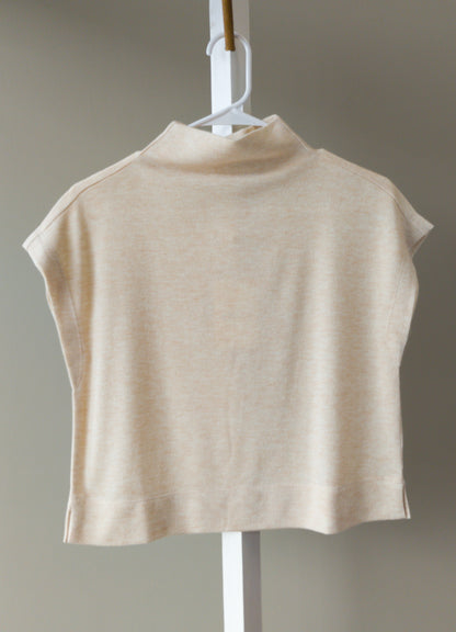 Entro Women Mock Neck Sleeveless Top (Off White, Oatmeal, Mint)