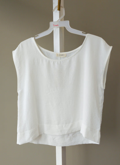 ee:some Women Solid Cap Sleeve Top (Denim, Lavender, Off White)