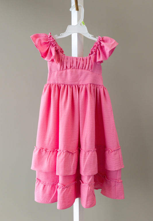 Bonnie Jean Pink Tiered Sundress