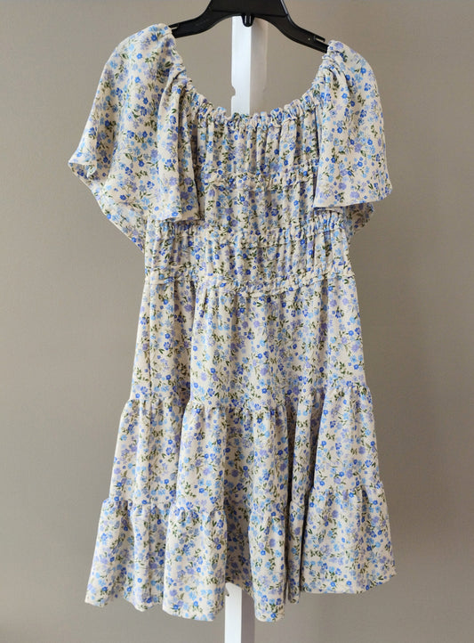 Bonnie Jean Blue Floral Flowy Tier Dress