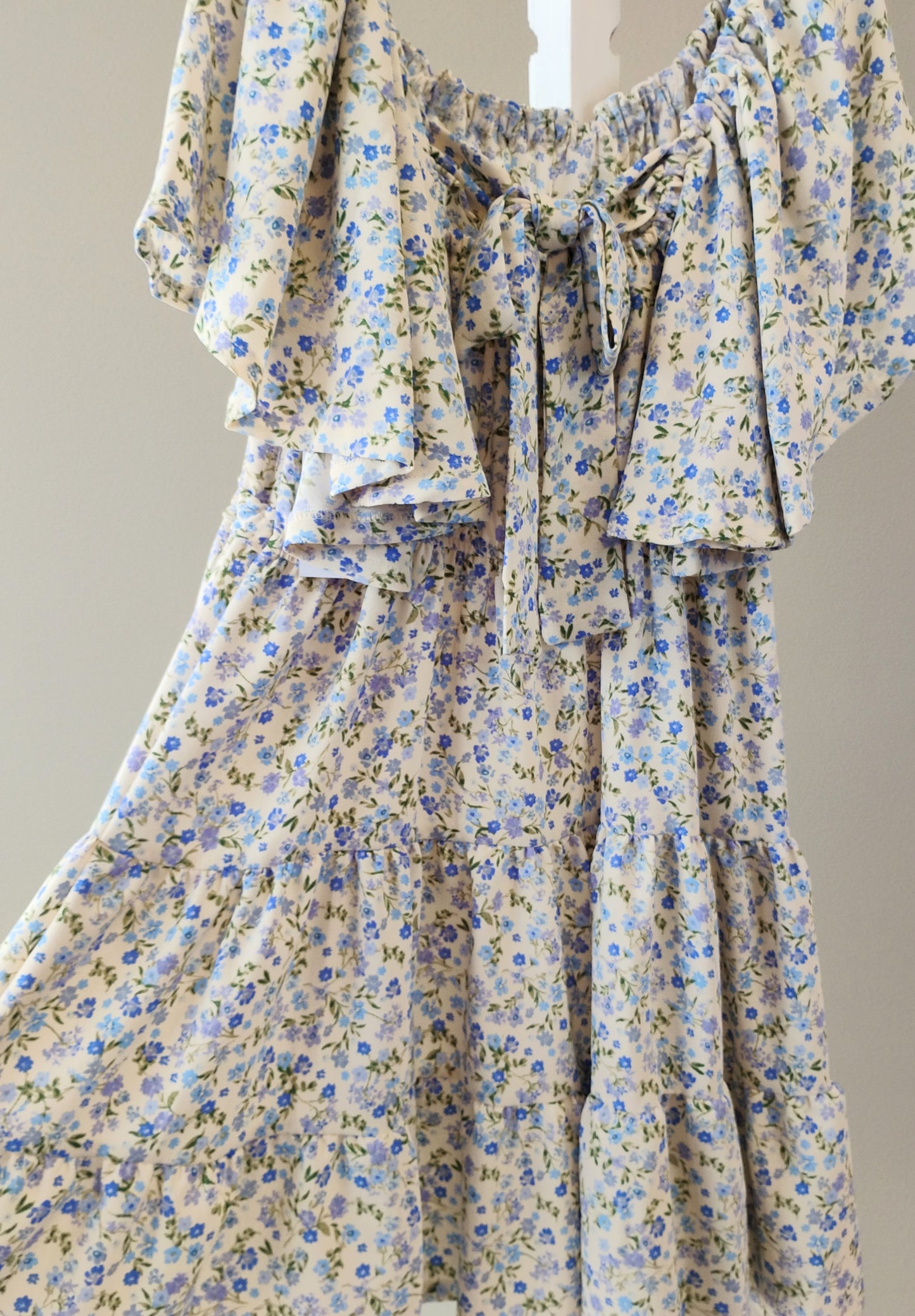 Bonnie Jean Blue Floral Flowy Tier Dress