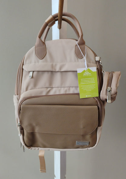 KeaBabies Play Diaper Bag BackPack (Latte, Dark Olive)