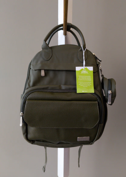 KeaBabies Play Diaper Bag BackPack (Latte, Dark Olive)