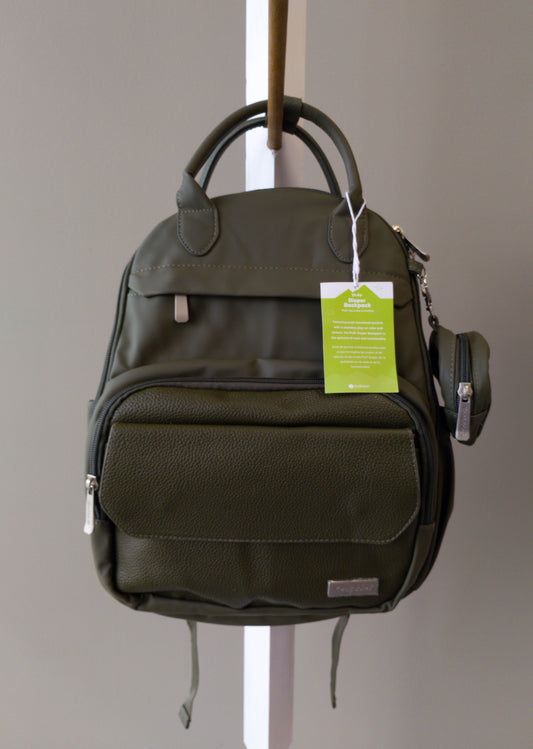 KeaBabies Play Diaper Bag BackPack (Latte, Dark Olive)