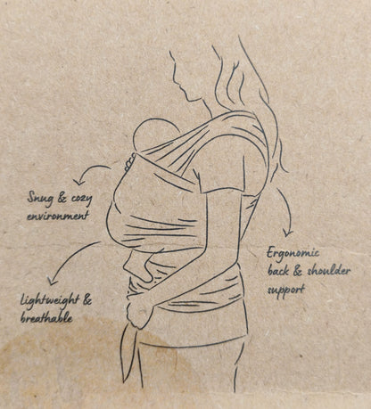 Keababies Baby Wrap Carrier (Stone Grey, Saddle Brown)
