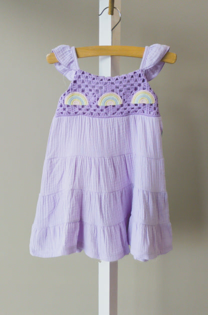 Emma Jean Crocheted Rainbow Dress