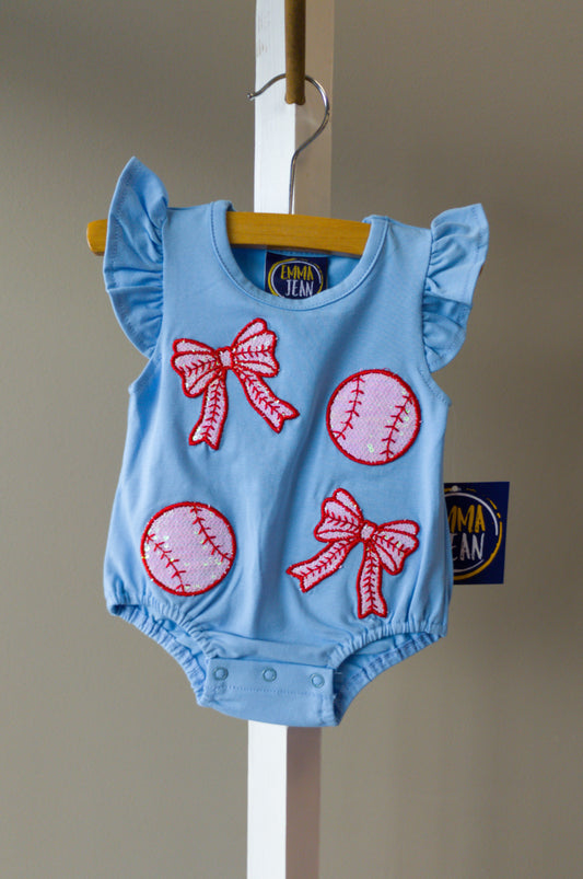 Emma Jean Baseball Applique Bubble