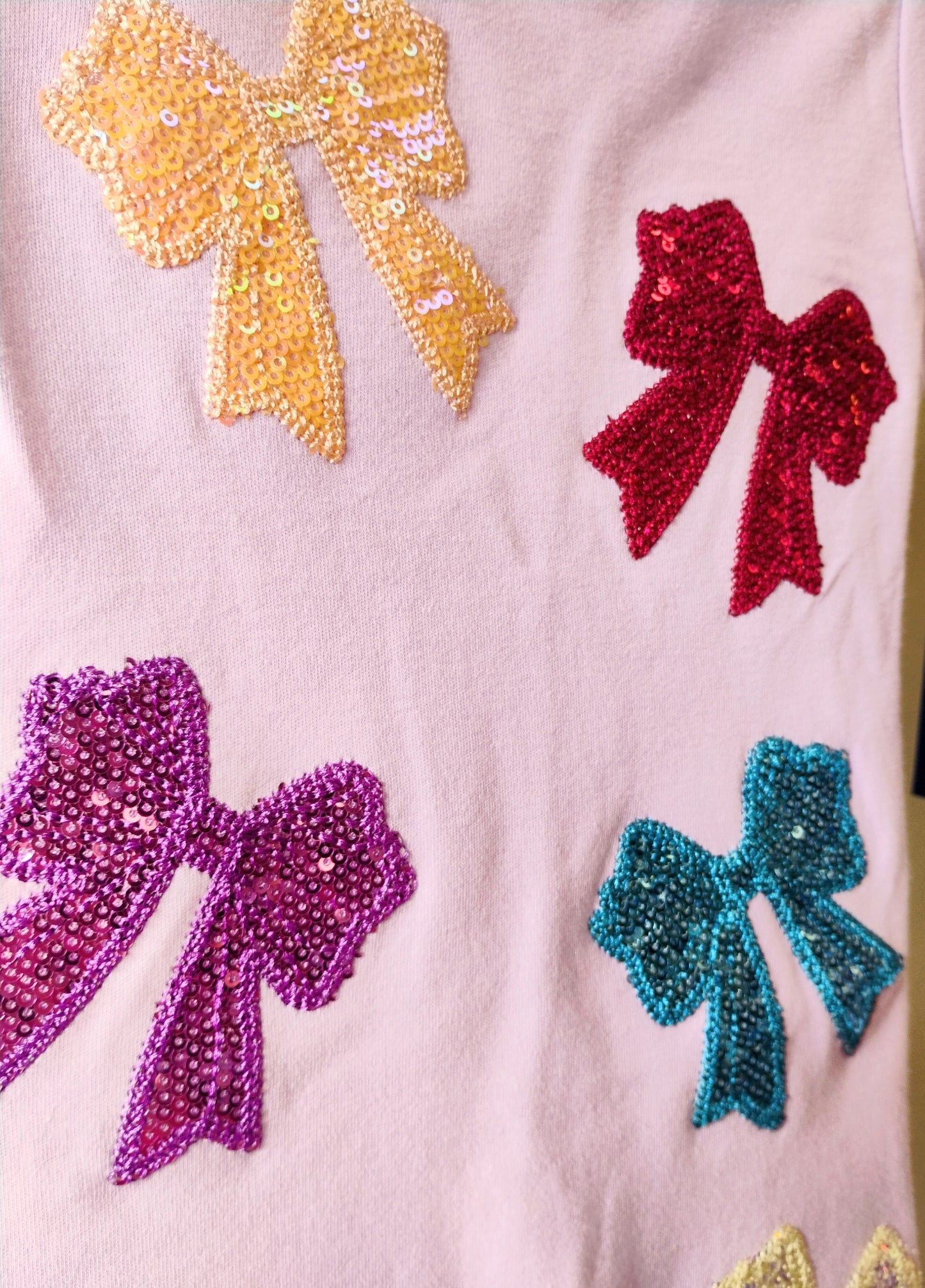 Emma Jean Sparkly Bows Applique Dress