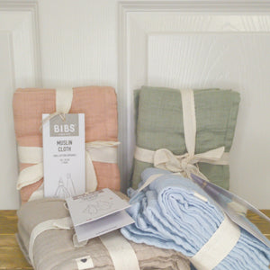 BIBS Muslin Cloth 2-Pack (Blush, Baby Blue, Sand, Sage)