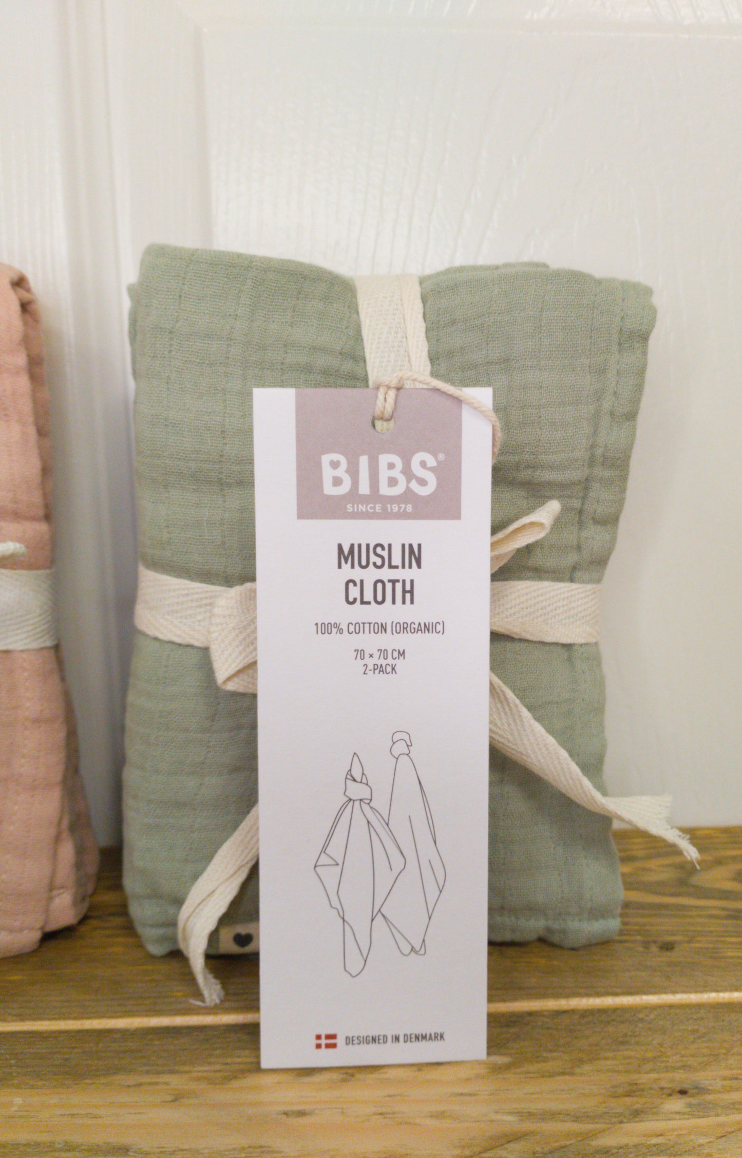 BIBS Muslin Cloth 2-Pack (Blush, Baby Blue, Sand, Sage)