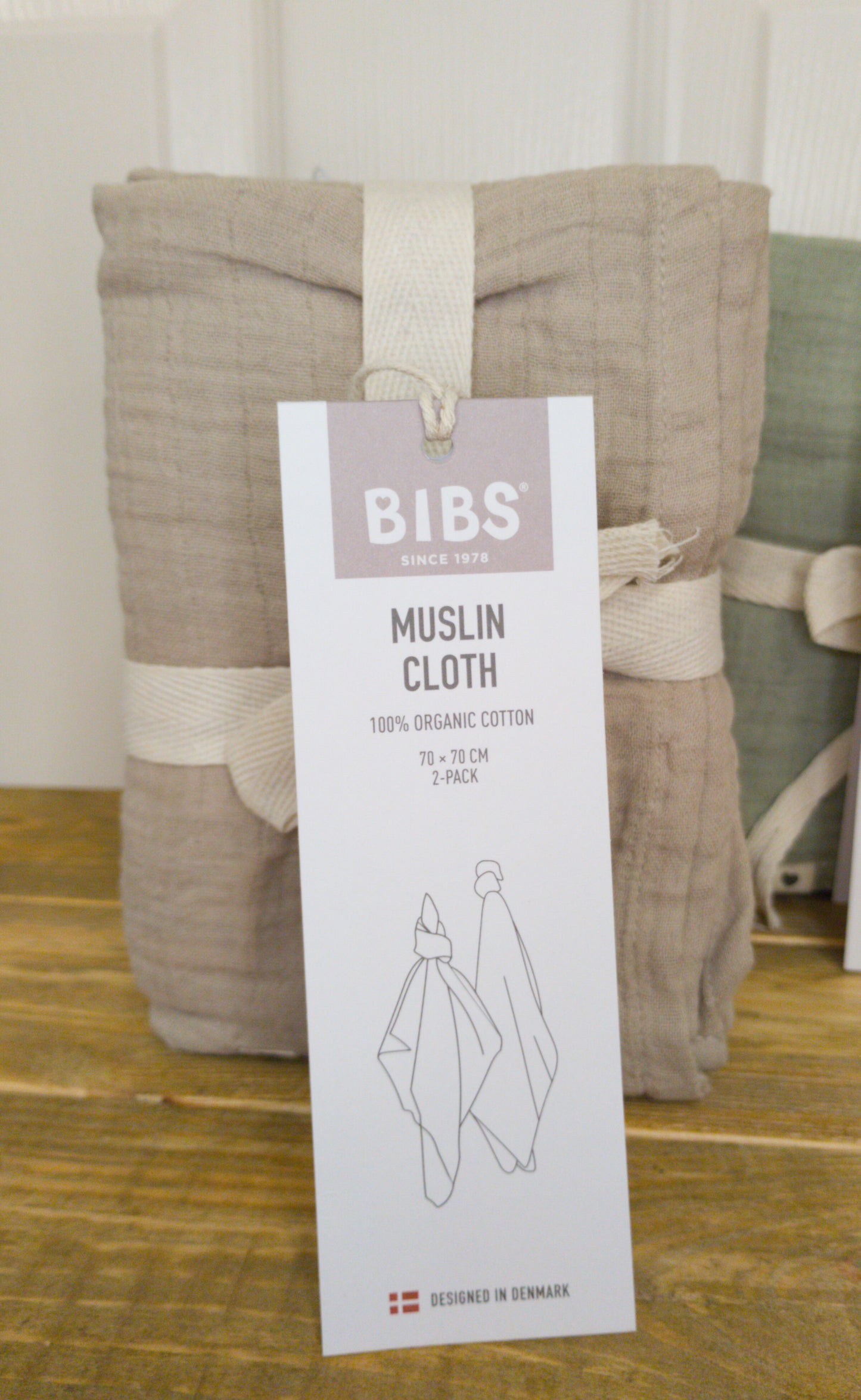 BIBS Muslin Cloth 2-Pack (Blush, Baby Blue, Sand, Sage)