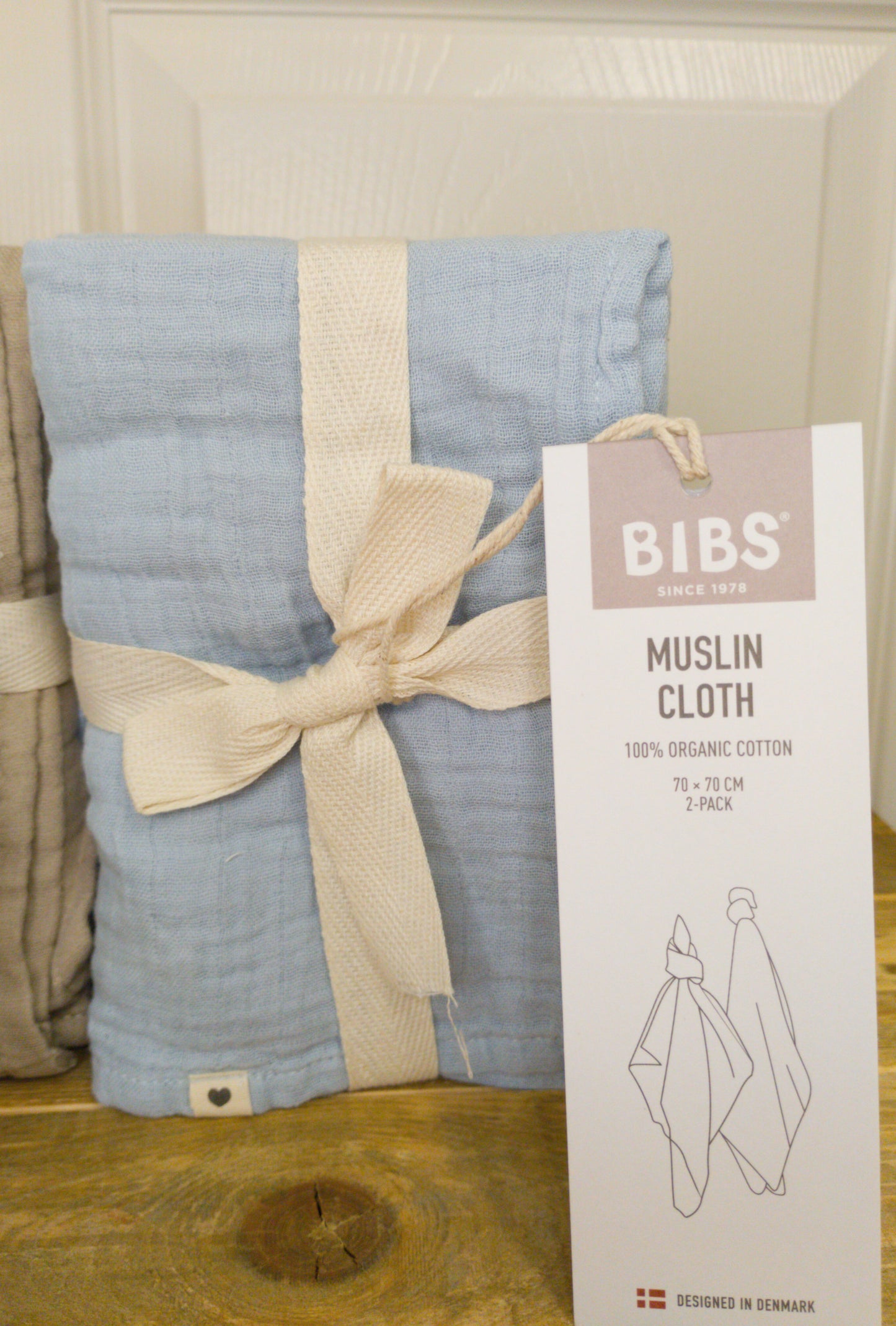 BIBS Muslin Cloth 2-Pack (Blush, Baby Blue, Sand, Sage)